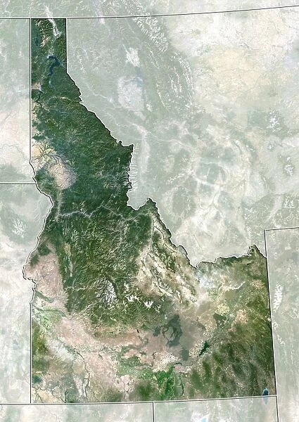 State of Idaho, United States, True Colour Satellite Image