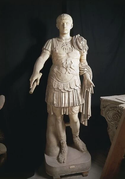 Statue representing the Emperor Caligula (Gaius Caesar Germanicus, 12 - 41 A. D. ), Julio-Claudian Dynasty, marble, imperial age