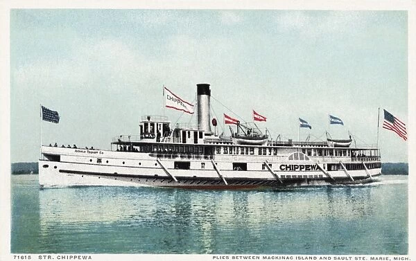Str. Chippewa Postcard. ca. 1915-1925, Str. Chippewa Postcard