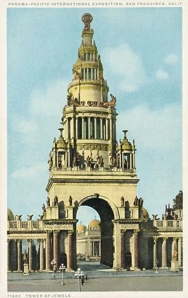 Tower of Jewels Postcard. ca. 1915-1930, This image is from the Panama-Pacific International Exposition in San Francisco, California in 1915