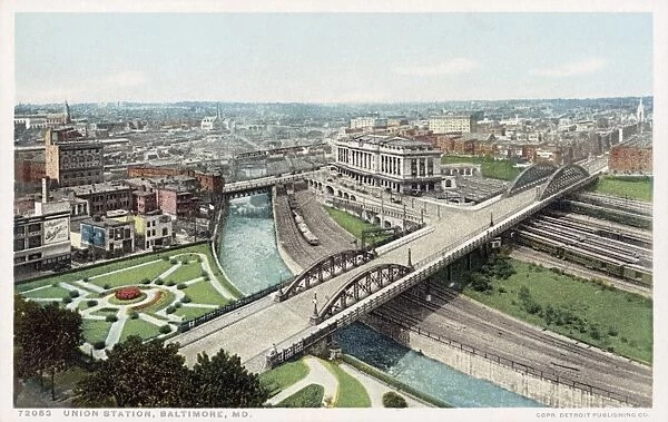 Union Station, Baltimore, MD. Postcard. ca. 1915-1930, Union Station, Baltimore, MD. Postcard