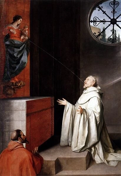 The Vision of Saint Bernard 1650 AD by Alonso Cano, 1601-67, Spanish baroque painter