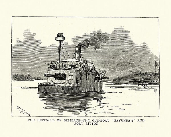 HMQS Gayundah, flat-iron gunboat, Fort Litton Brisbane 19th Century