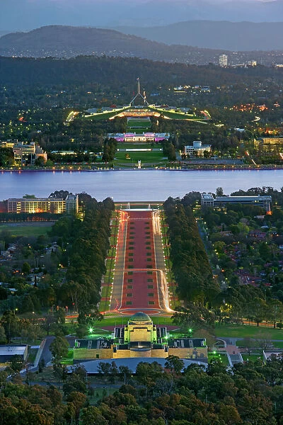 View over Anzac Parade in Canberra