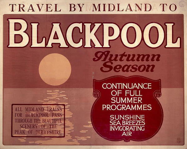Blackpool, Midland Railway poster, c 1930s