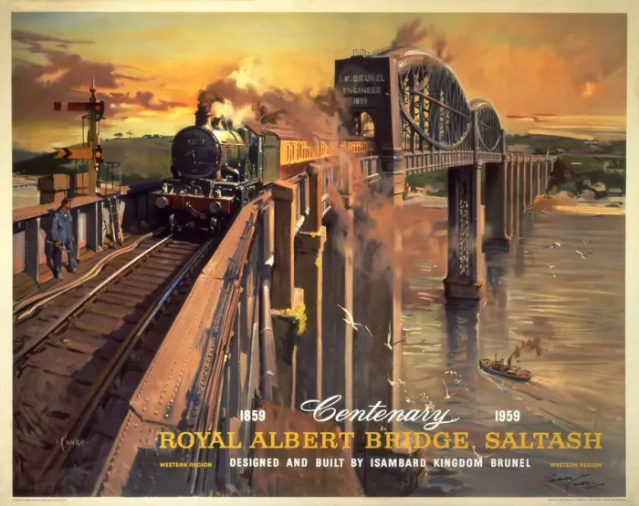 Framed Print : The Royal Albert Bridge Print, 1958 Framed Print : The Royal Albert Bridge Print, 1958