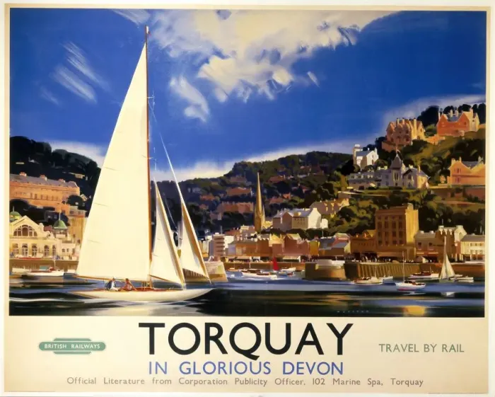 Framed Print : Torquay Print, c 1950s British Railways Poster Framed Print : Torquay Print, c 1950s British Railways Poster