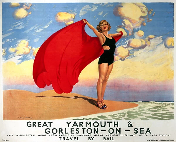 Great Yarmouth & Gorleston-on-Sea, LMS and LNER poster, 1923-1947