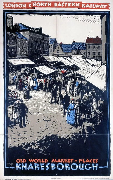 Old World Market-Places - Knaresborough, LNER poster, c 1930s