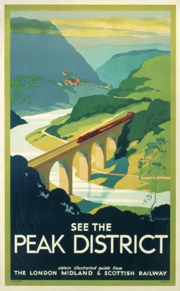 See the Peak District, LMS poster, 1923-1947