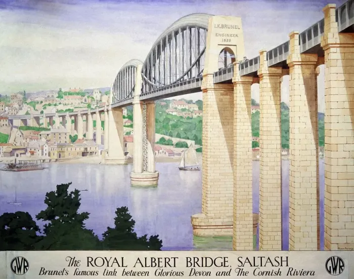 Framed Print : The Royal Albert Bridge Print, 1945 Framed Print : The Royal Albert Bridge Print, 1945