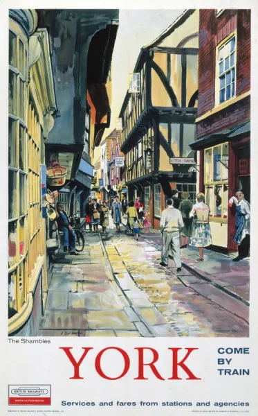 The Shambles, York, BR poster, 1962