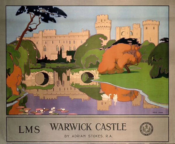 Warwick Castle, LMS poster, 1924