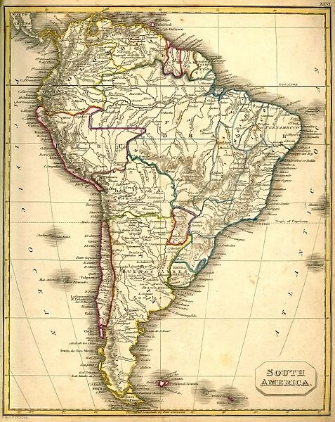 Antquie Map of South America