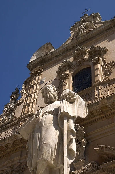 Apostel in front of the Cathedral of San Pietro Modica Italy