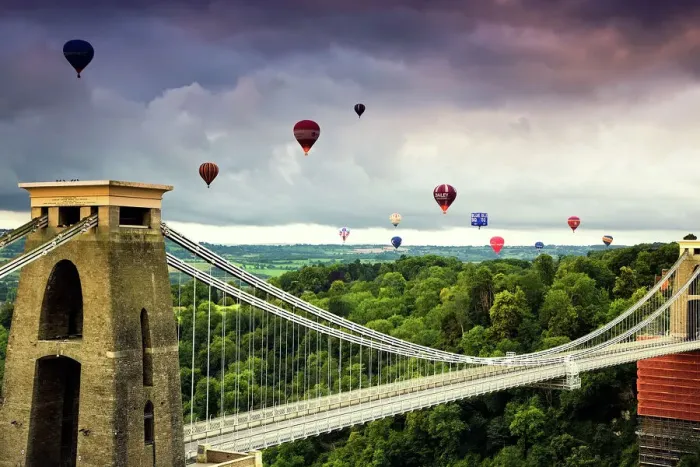 Framed Print : Hot Air Balloons over Clifton Suspension Bridge Print Framed Print : Hot Air Balloons over Clifton Suspension Bridge Print