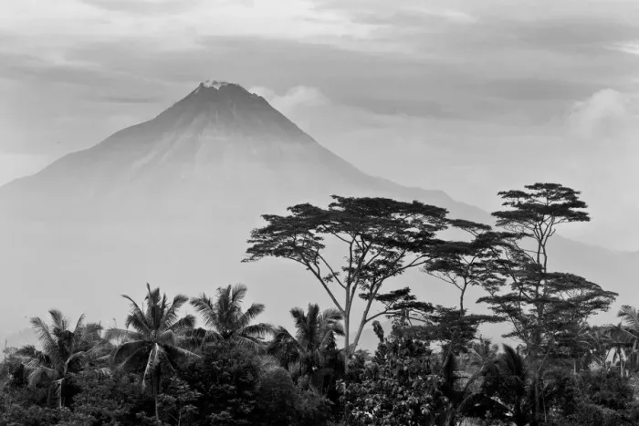 Framed Print : Borobudur Print: Mount Merapi Landscape Framed Print : Borobudur Print: Mount Merapi Landscape