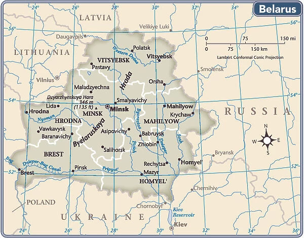 Belarus country map