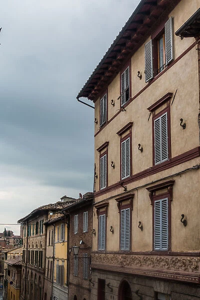 Buildings on Via di Vallerozzi, Siena, Italy