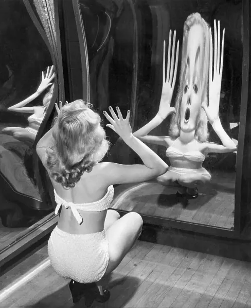 Canda Loden in Rockaways Playland Funhouse Mirror Print. Art