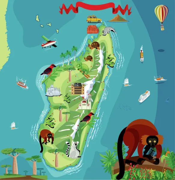 Cartoon Map Of Madagascar Photos Framed Prints Puzzles Posters Canvas Fine Art