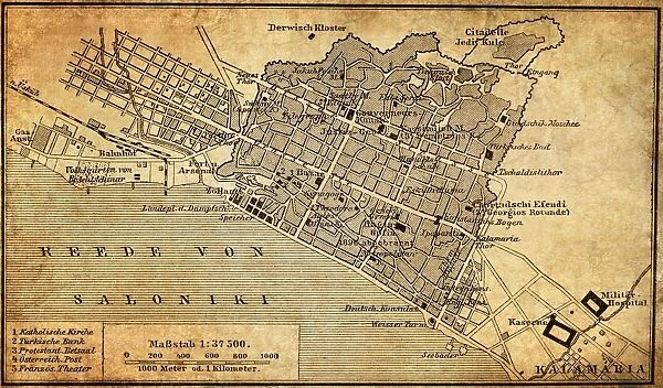 City map of Thessaloniki, Greece