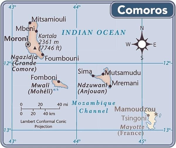 Comoros country map. 2011 edition