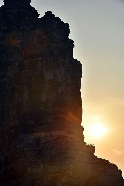 Contre-jour of Southgate tower Angkor Siem Reap Cambodia