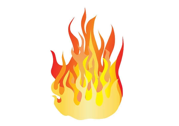 Digital illustration of flame rising from bonfire (Print #13550687