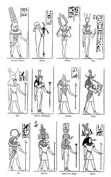 Egyptian gods. Illustration of a Egyptian gods