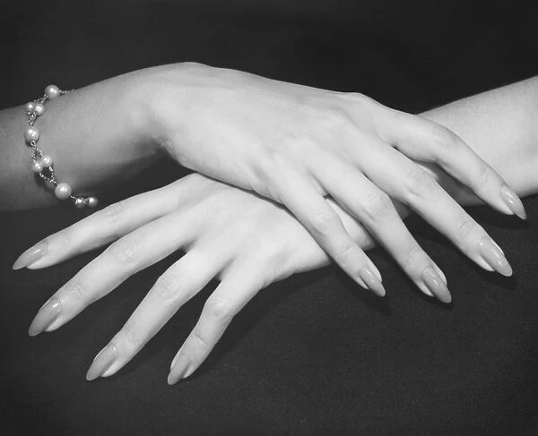 Elegant woman (Close-up of hands), (B&W)
