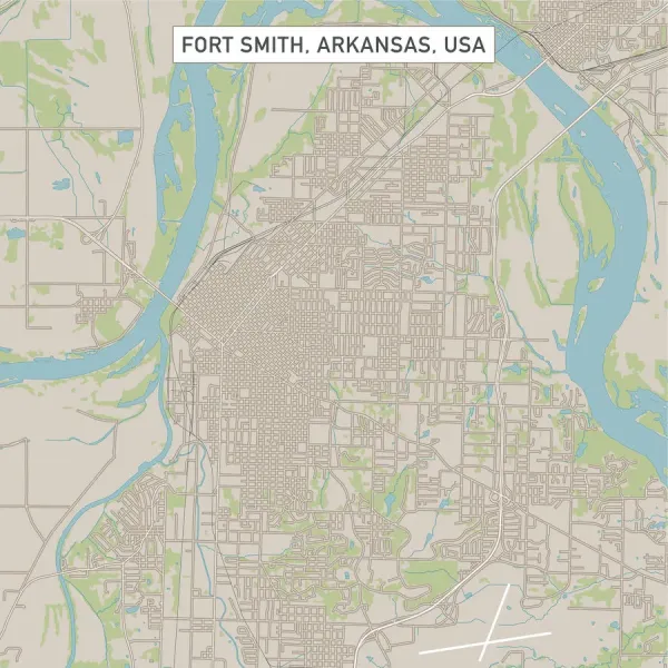 Fort Smith Arkansas US City Street Map