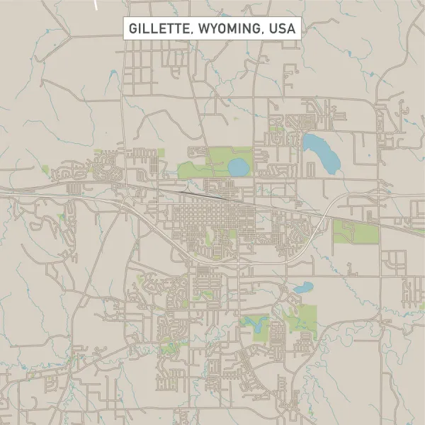 Gillette Wyoming US City Street Map Our beautiful Wall Art and Photo 