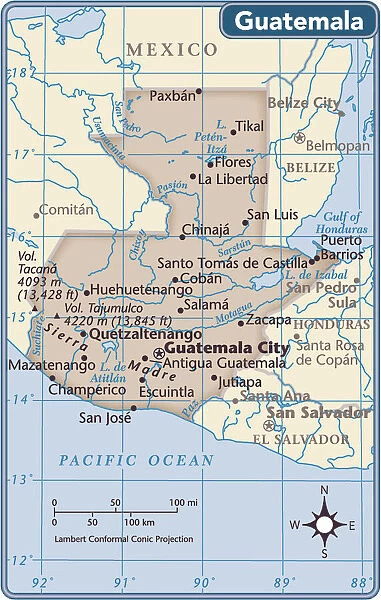 Guatemala country map