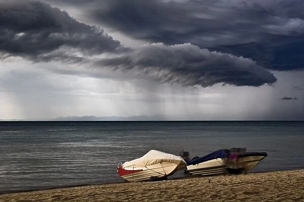 Impending Storm. A fast approaching storm over Monkey Bay, Lake Malawi
