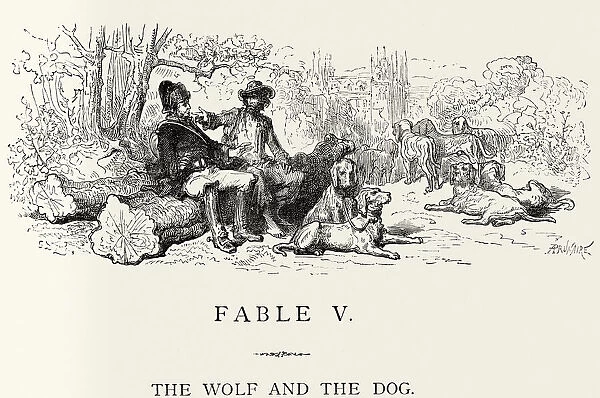 La Fontaines Fables - Wolf and the Dog
