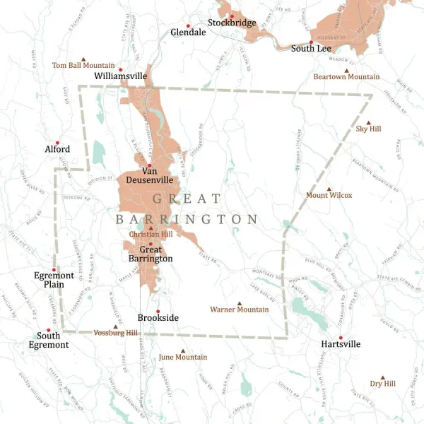 MA Berkshire Great Barrington Vector Road Map Our beautiful pictures