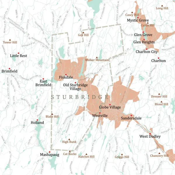 MA Worcester Sturbridge Vector Road Map Our beautiful pictures are ...