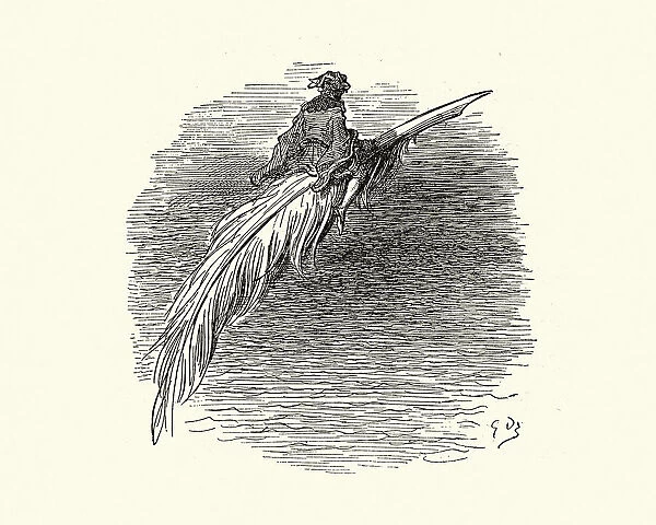Man riding a Feather Quill Pen