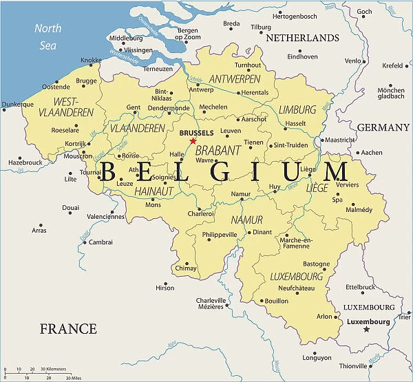 Map of Belgium Vector illustration (Photos Framed, Prints, Puzzles ...