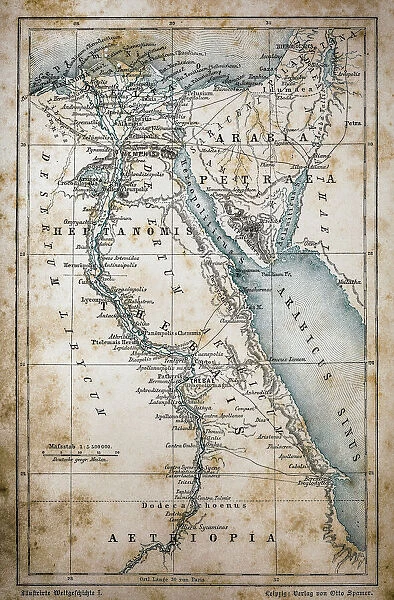 Map of Egypt. Illustration of a Map of Egypt