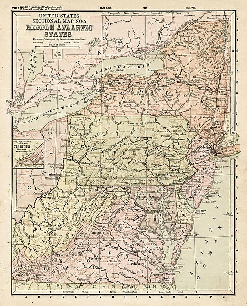 Map MIddle Atlantic States 1881