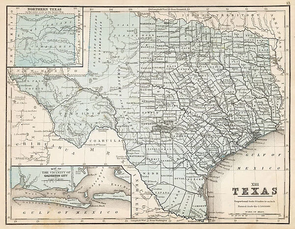 Map of Texas 1867. Mitchell's Modern Atlas - Published by E.H