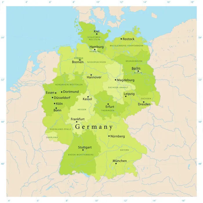 Framed Print : Germany Vector Map Print, Highly Detailed CMYK EPS File Framed Print : Germany Vector Map Print, Highly Detailed CMYK EPS File