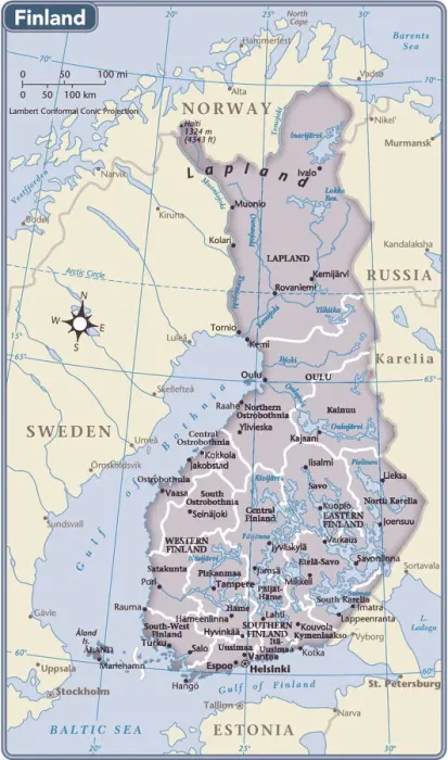 Framed Print : Finland Country Map Print 2011 Reference Edition Framed Print : Finland Country Map Print 2011 Reference Edition