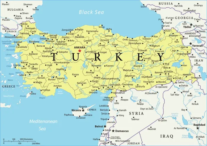 Framed Print : Turkey Reference Map Print Framed Print : Turkey Reference Map Print