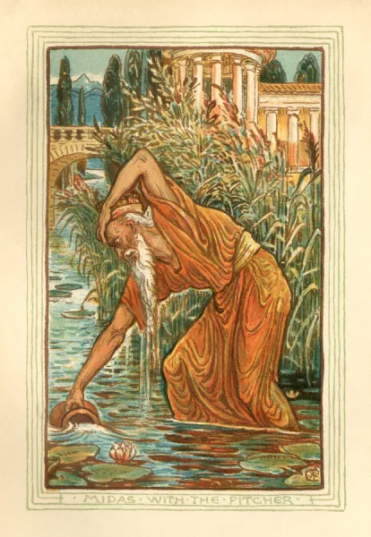 Midas with the pitcher - Greek mythology