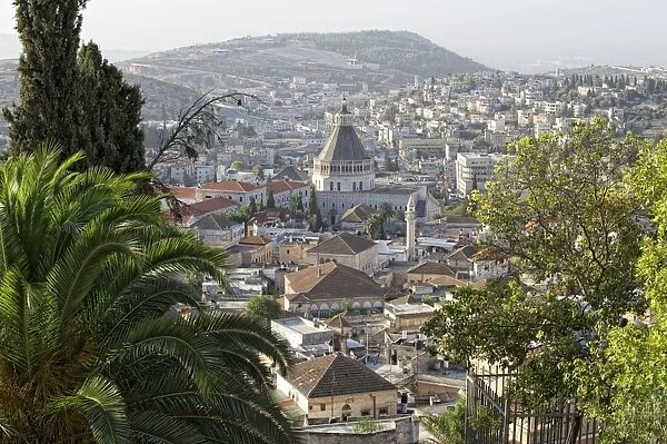 Nazareth, Nazareth, with the Catholic Basilica of the Annunciation, in the North District of Israel in the historical landscape of Galilee, Middle East