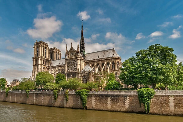 Notre-Dame Cathedral in the spring,Paris,France
