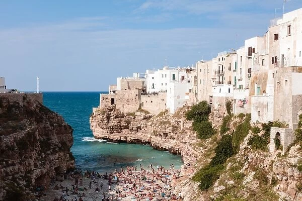 Old town and beach, Polignano a mare, Apulia, Italy